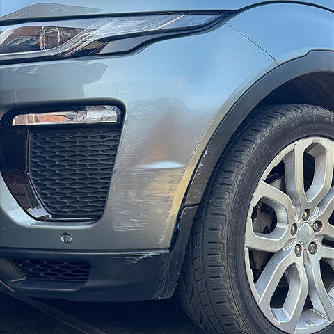 Range Rover Front Bumper Scuff Repair - Before