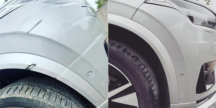 Volvo XC90 Wheel Arch and Bumper Repair Before and After by Smart Auto-Body
