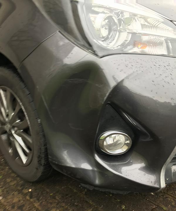 Dent on Toyota Yaris Car Before Photo - Smart Auto-Body Bristol Bath Weston-Super-Mare Chippenham