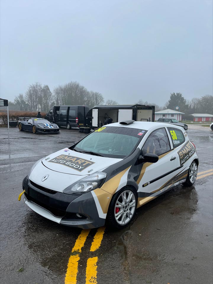 Watson Motorsports Renault Clio Race Car Sponsored by Smart Auto-Body Branding