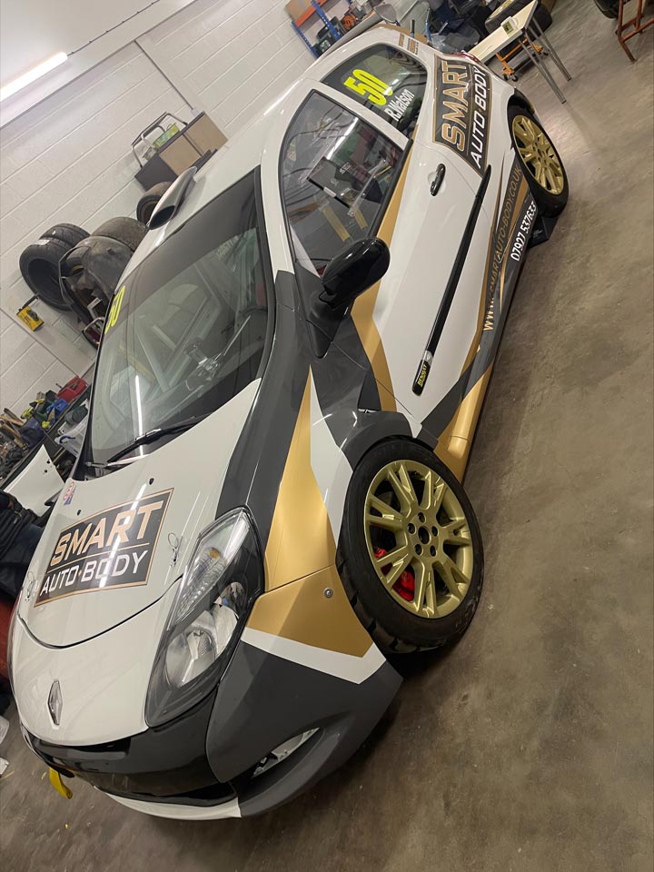 Watson Motorsports Renault Clio Race Car Vinyl Wrapped with Smart Auto-Body Branding Front